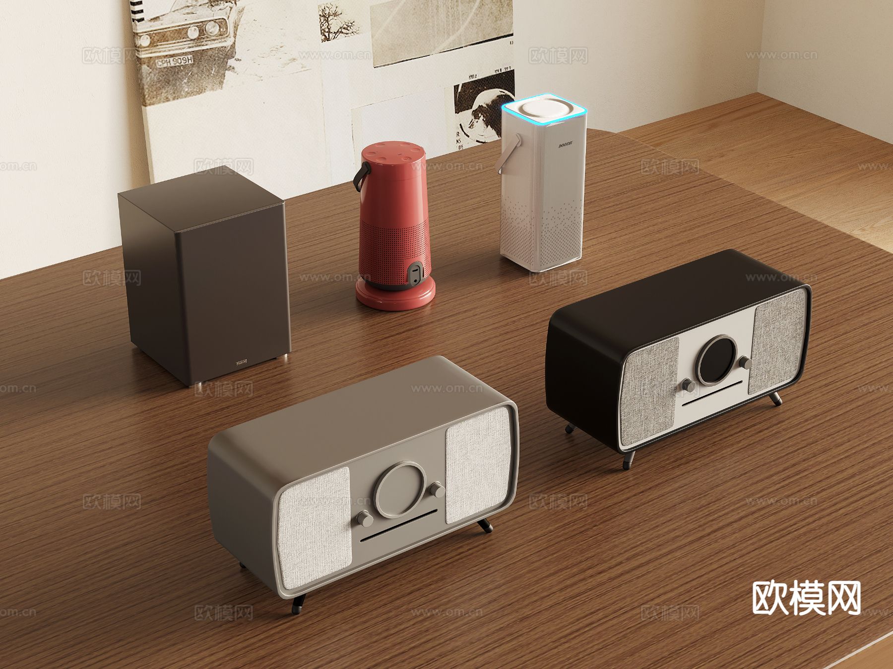 桌面音响 小音箱 蓝牙音箱su模型下载（渲染图2）