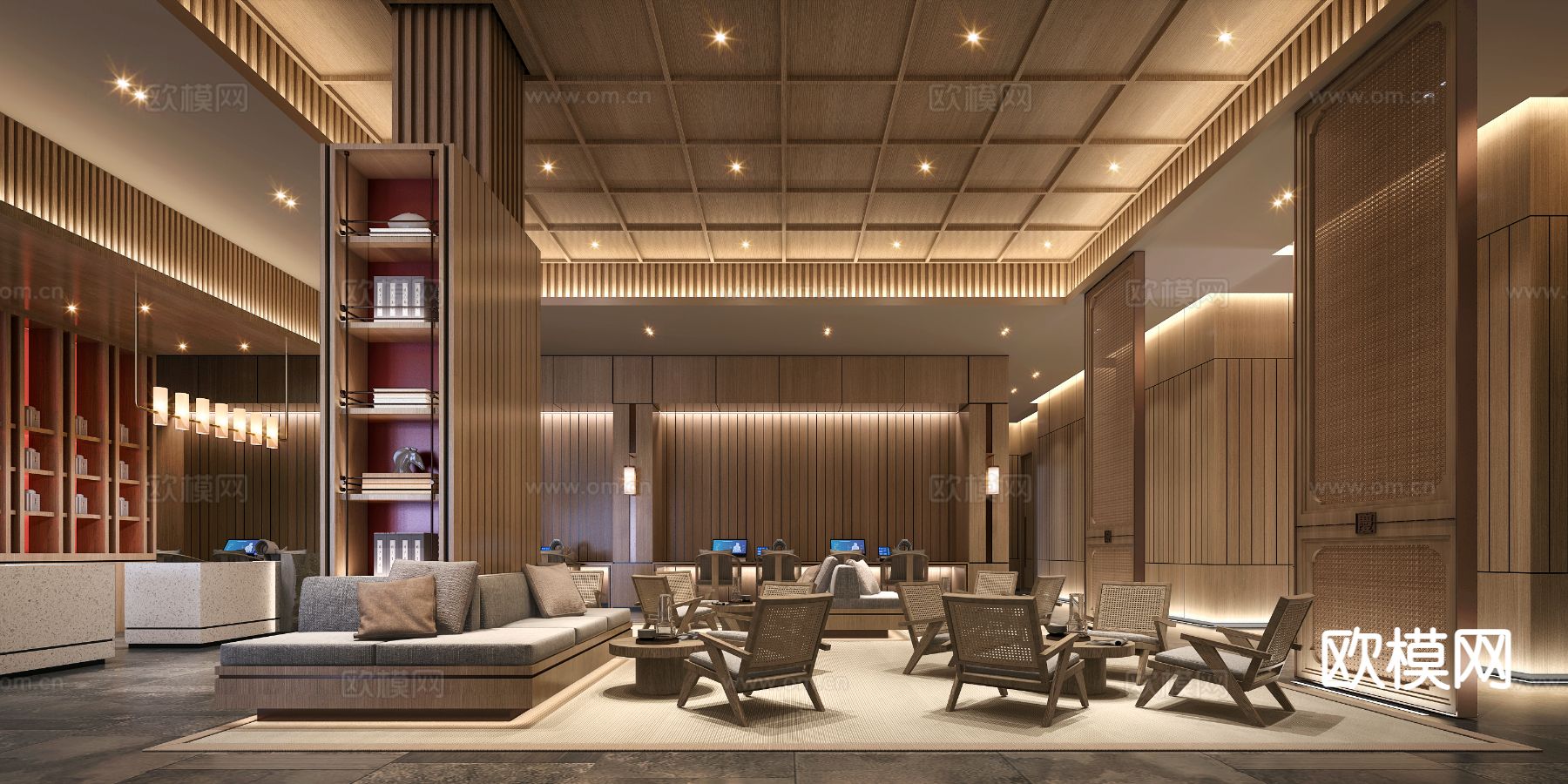 中医馆 中医疗养馆3d模型下载（渲染图2）