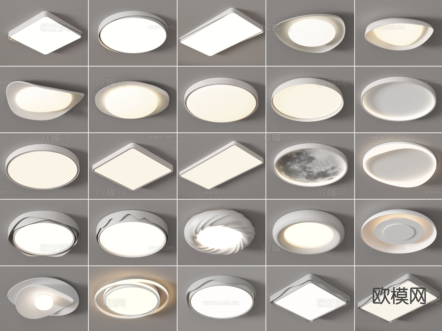 几何吸顶灯 客厅灯3d模型下载
