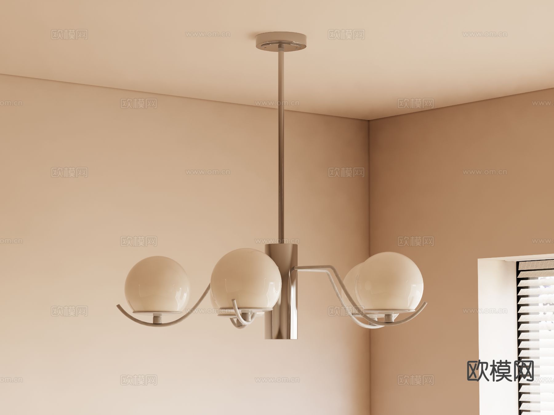 中古风吊灯su模型下载（渲染图2）