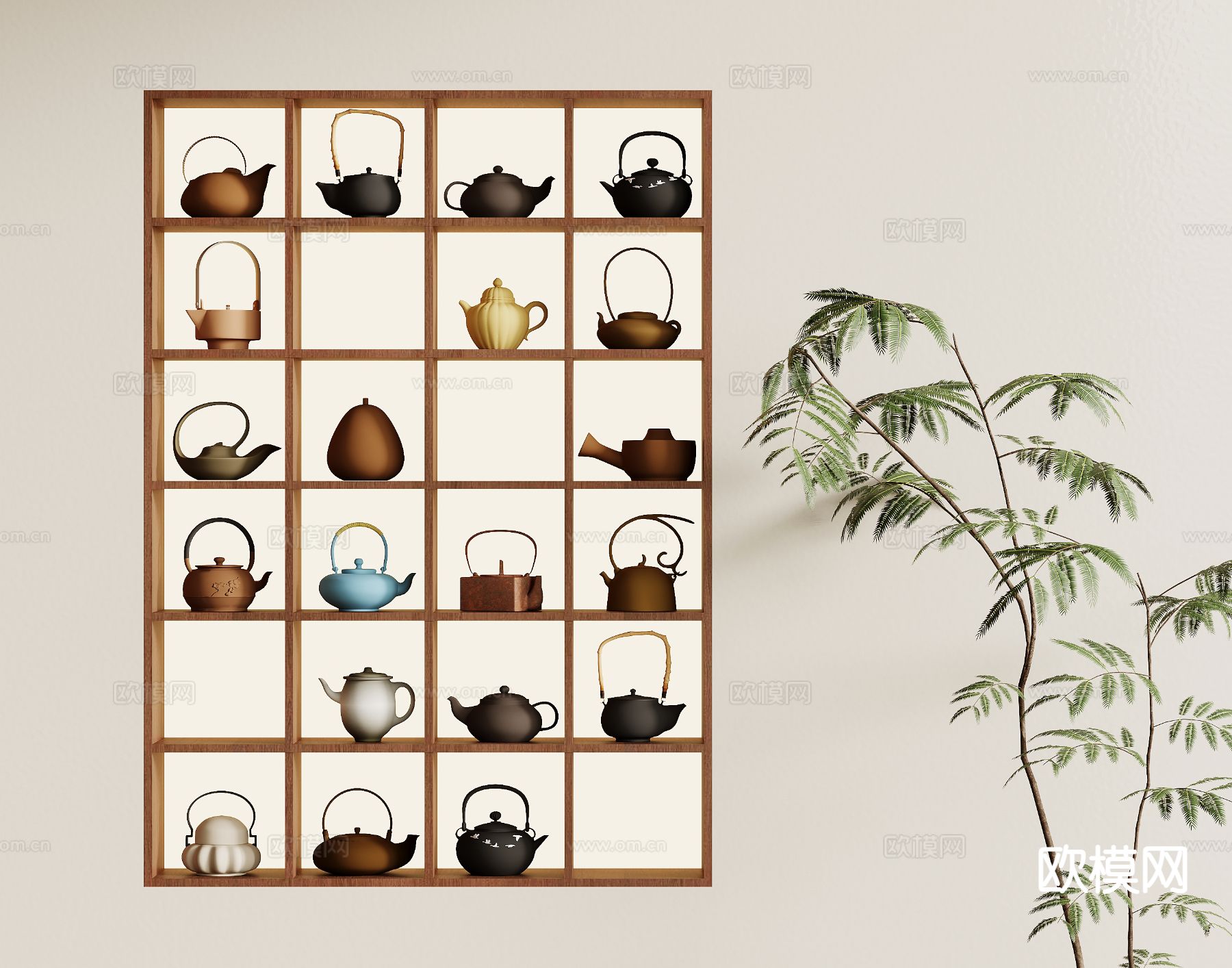 新中式茶具 茶壶 紫砂壶su模型下载（渲染图2）