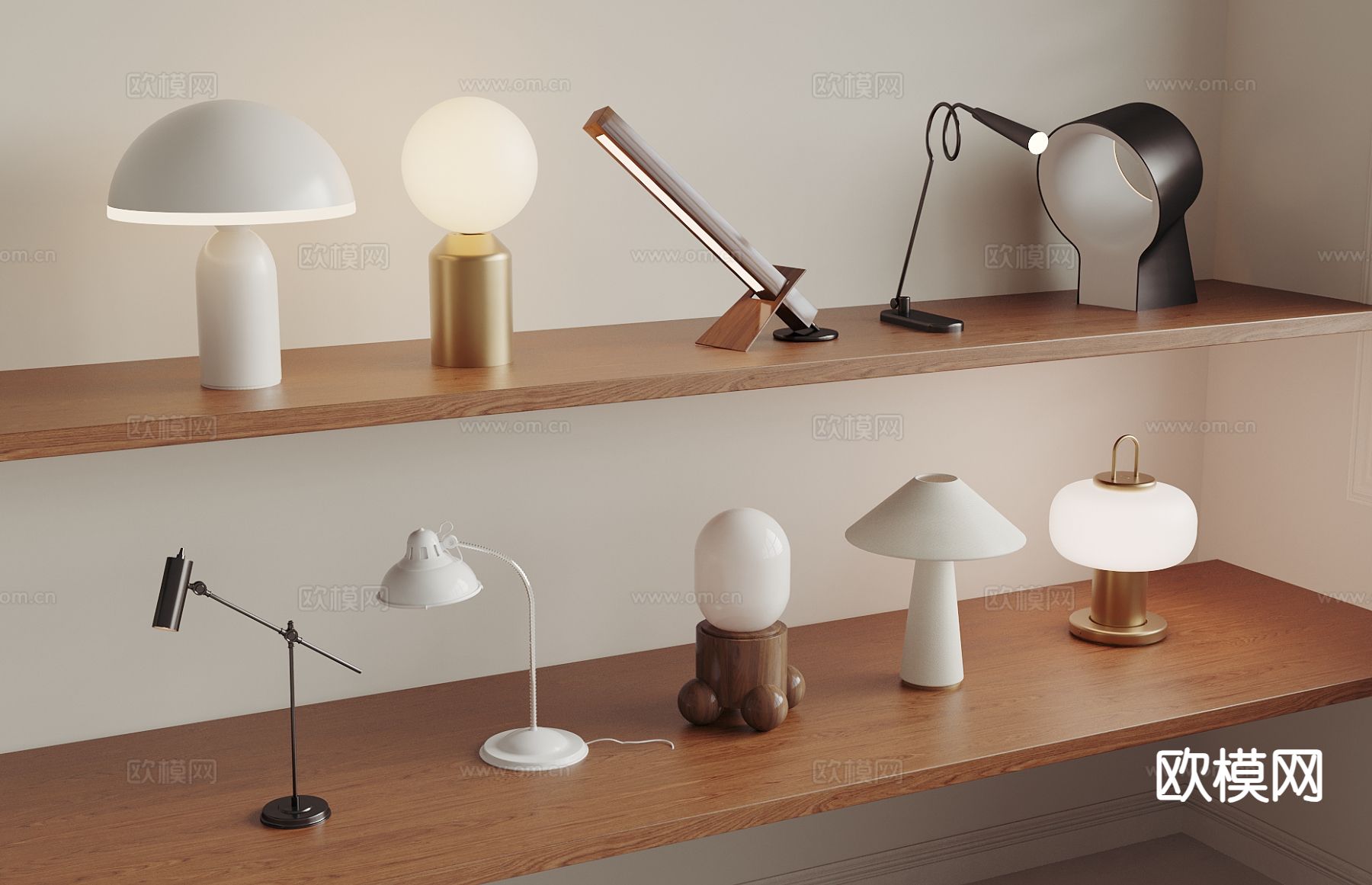 奶油风台灯 氛围灯 蘑菇灯3d模型下载