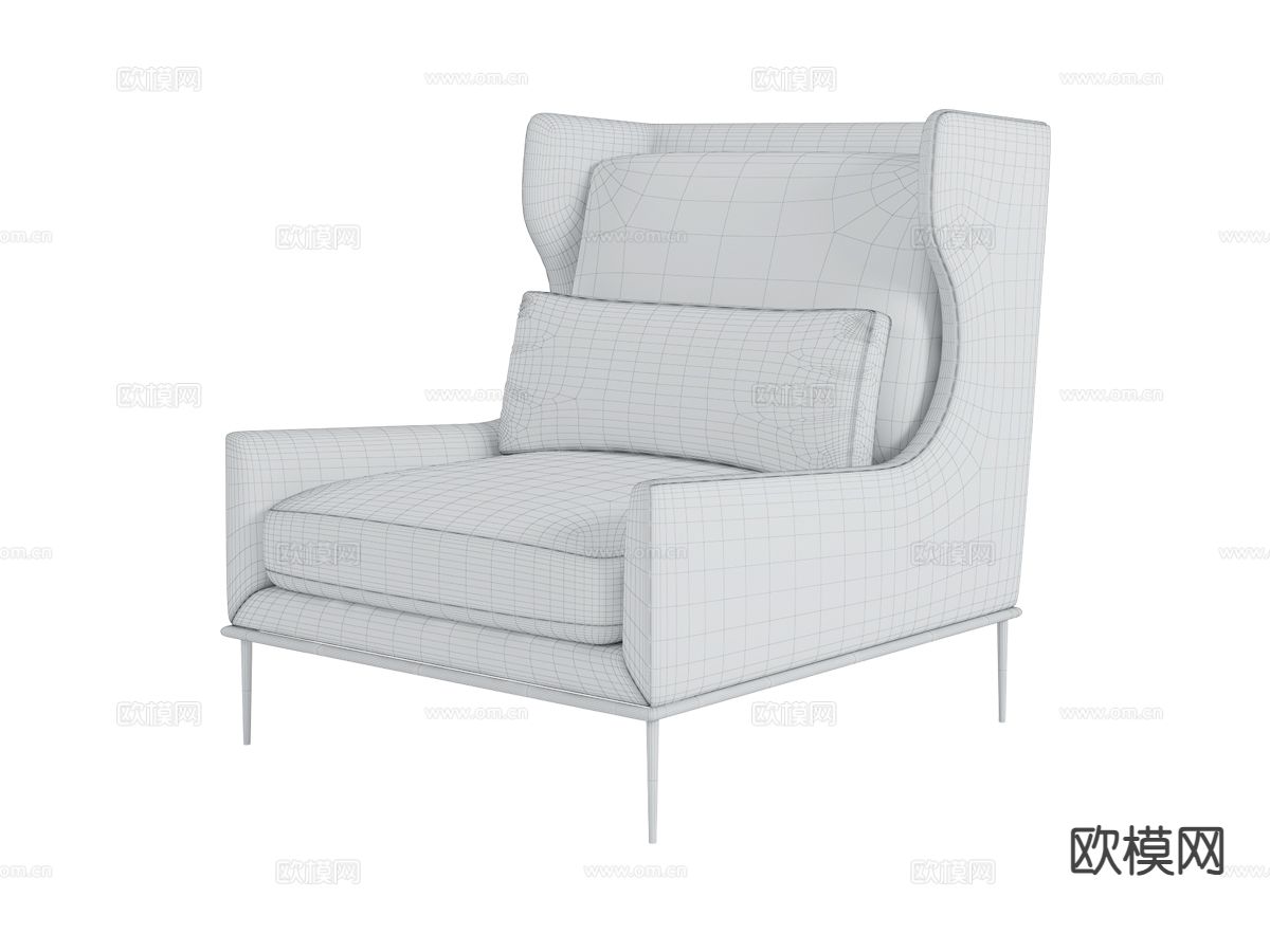 Amura-Alice意式沙发 单人沙发3d模型下载（渲染图2）