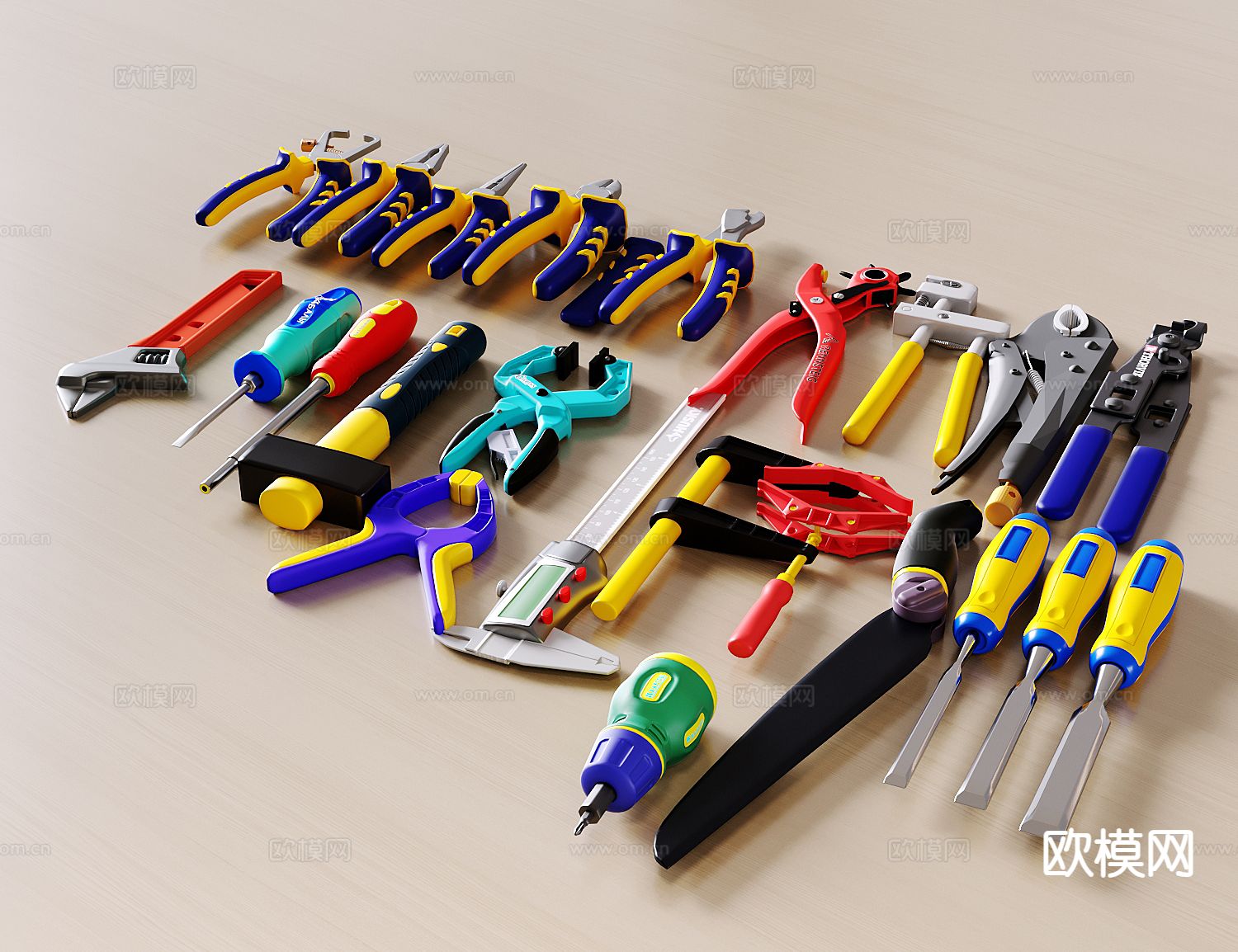 工具 老虎钳 螺丝刀3d模型下载