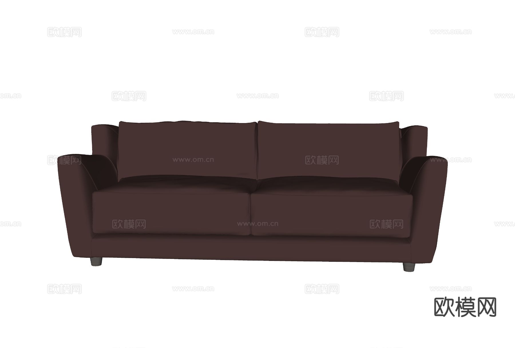双人沙发 皮革沙发su模型下载（渲染图1）