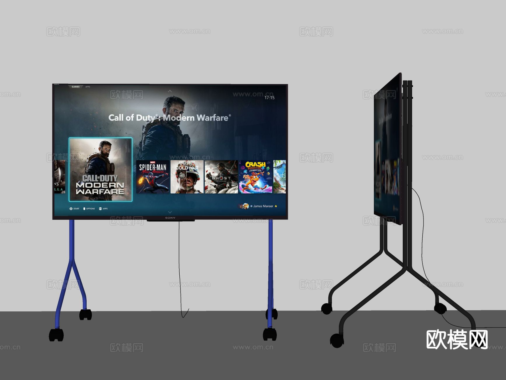 移动电视机 高清电视 智慧屏su模型下载（渲染图1）