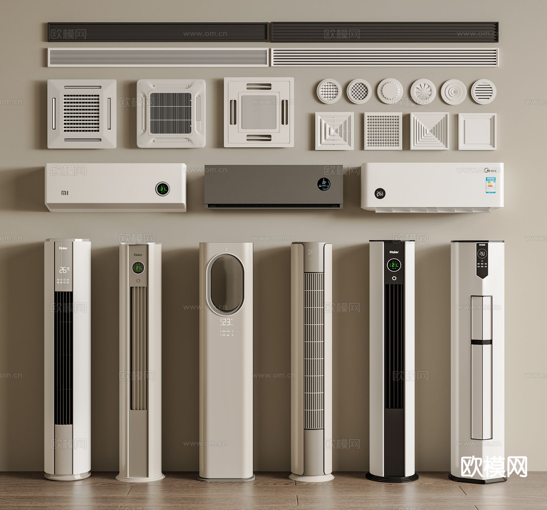 现代空调 出风口3d模型下载