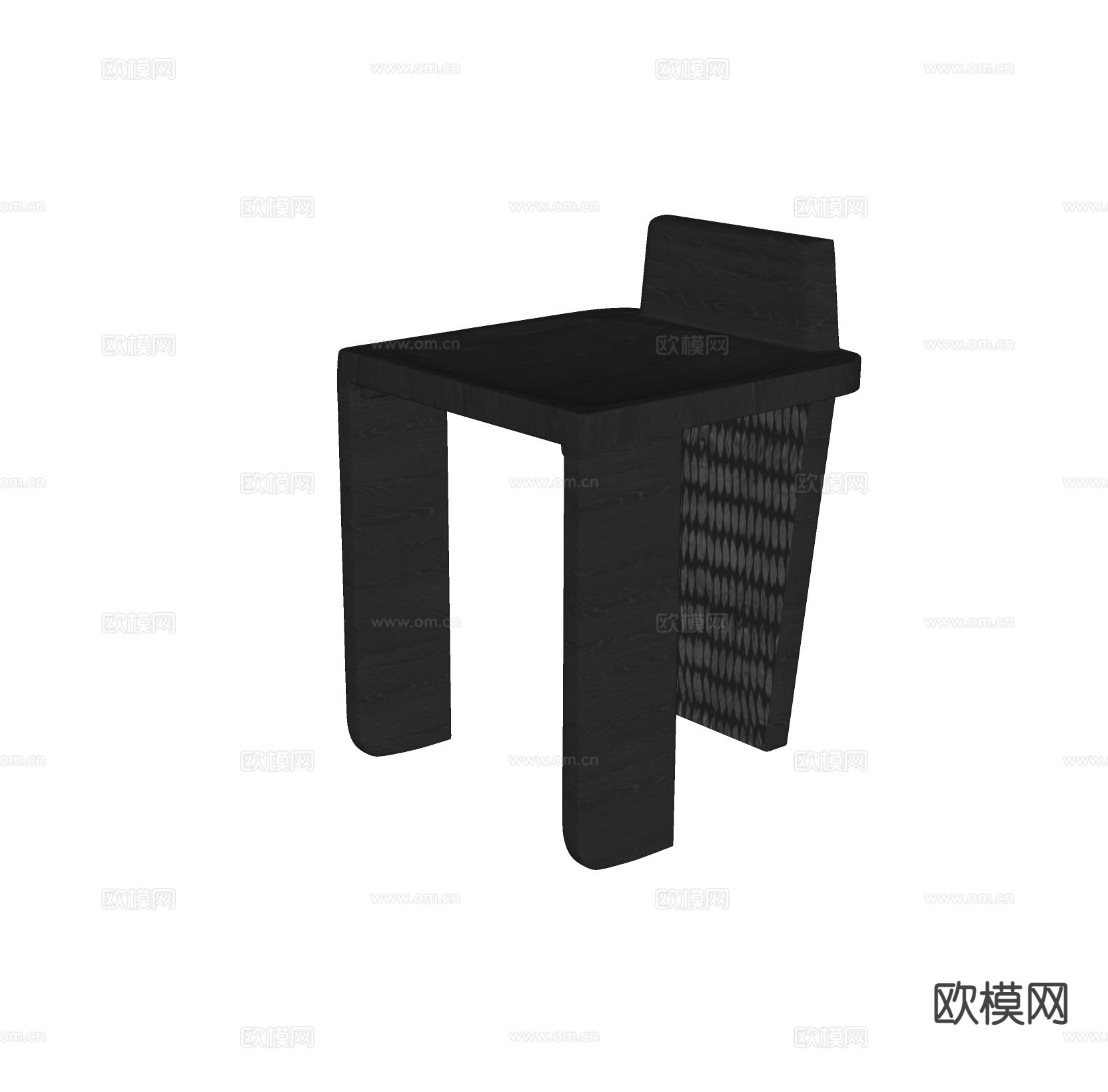 中古风凳子 矮凳 换鞋凳su模型下载（渲染图1）