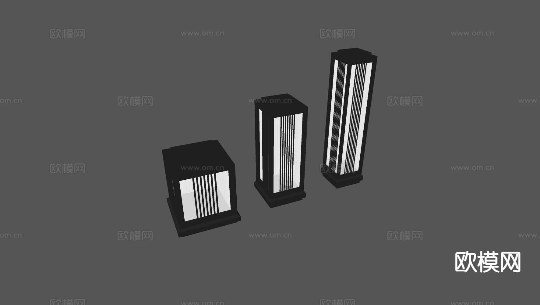 中式景观灯 草坪灯 庭院灯 户外灯su模型下载（渲染图1）