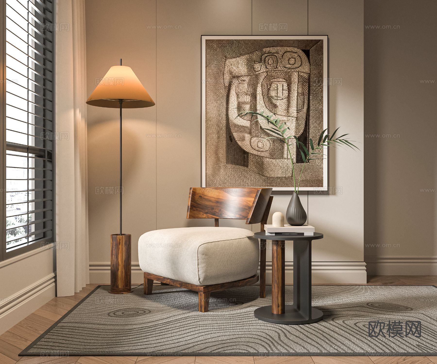 中古风椅子 休闲椅3d模型下载