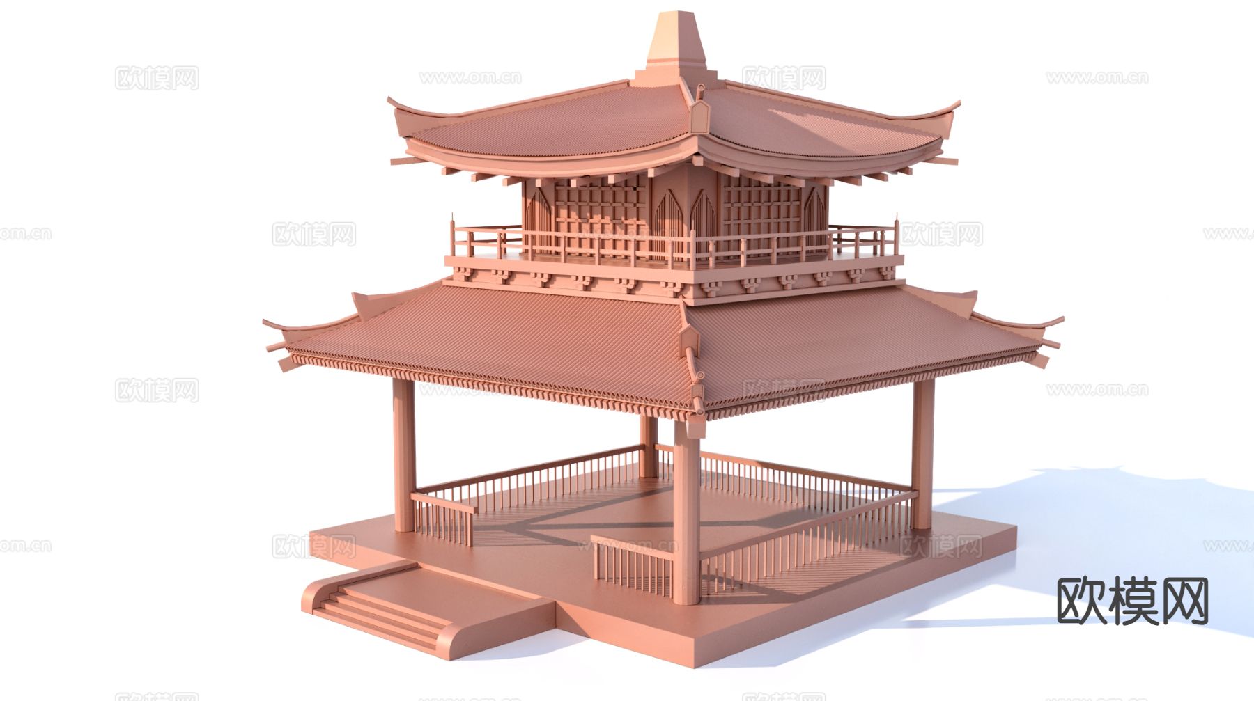 古建塔楼 阁楼su模型下载（渲染图2）