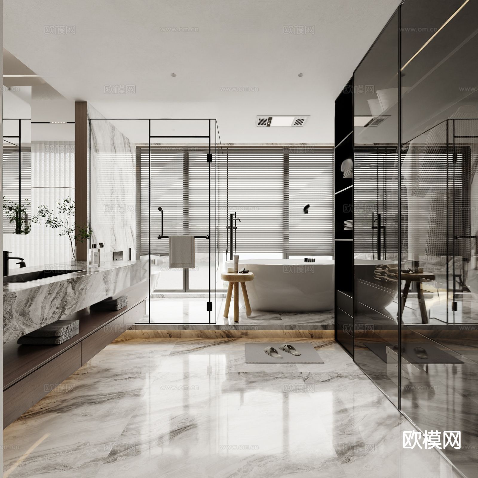 现代卫生间 浴室su模型下载（渲染图2）