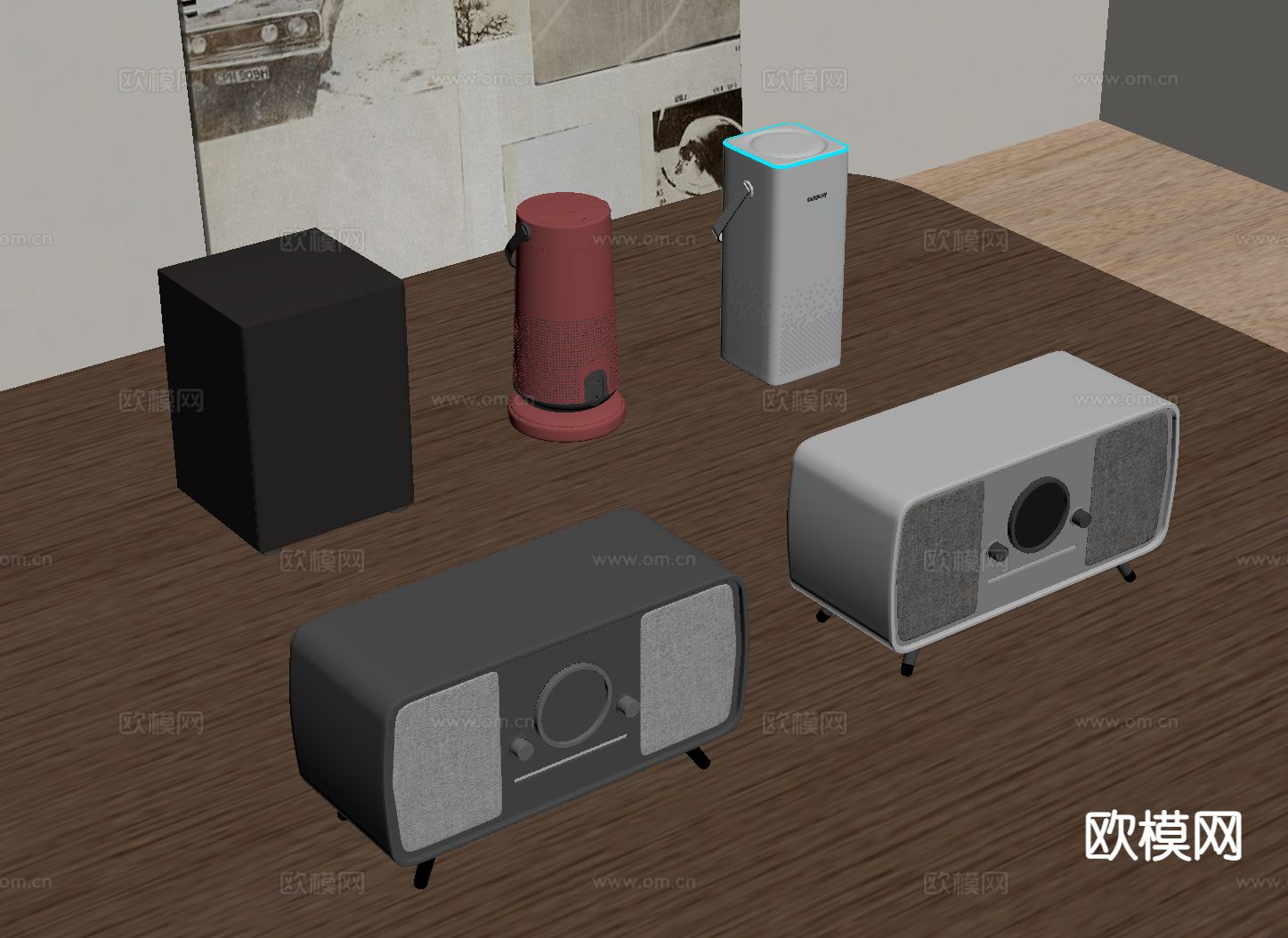 桌面音响 小音箱 蓝牙音箱su模型下载（渲染图1）