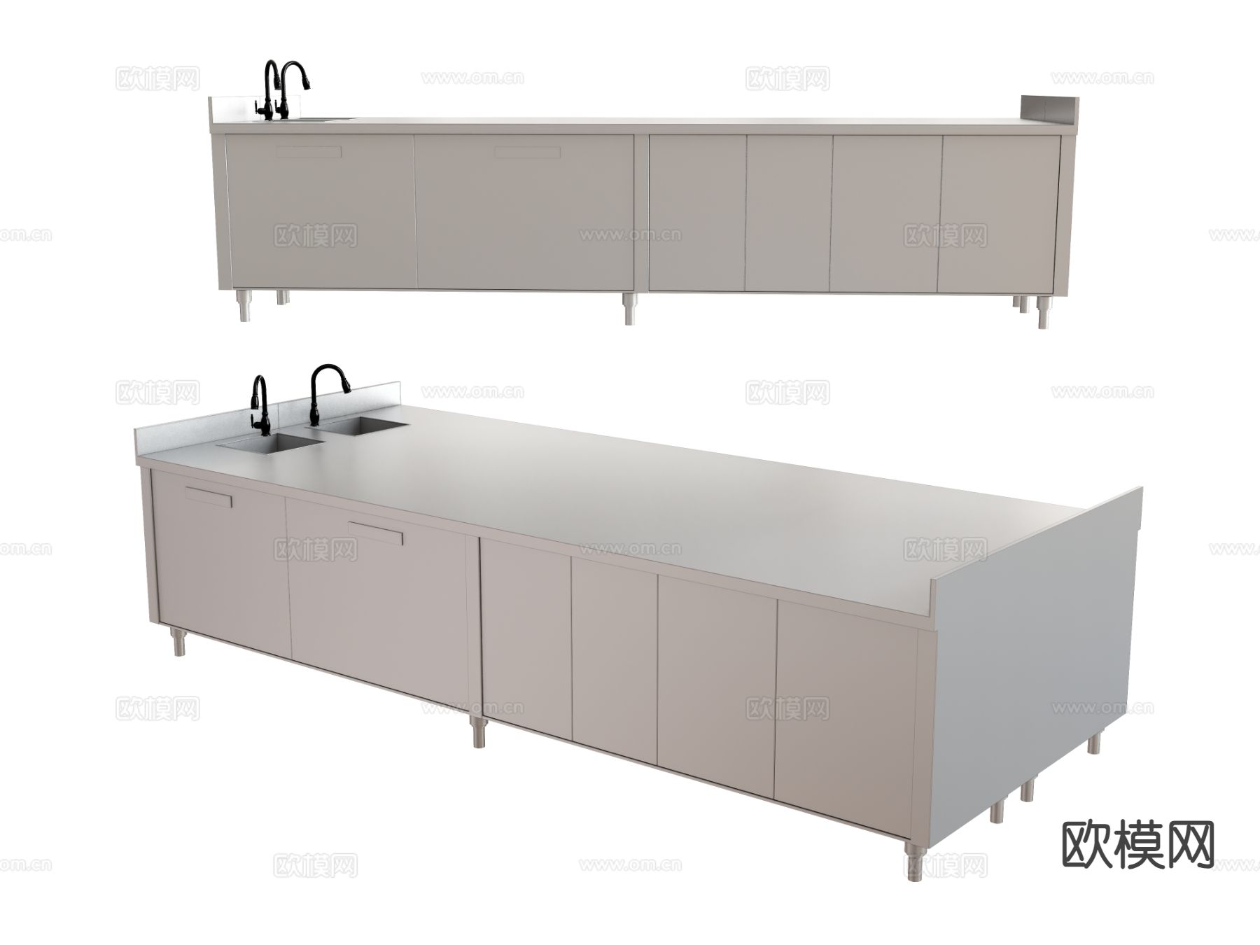 厨房 橱柜su模型下载（渲染图2）