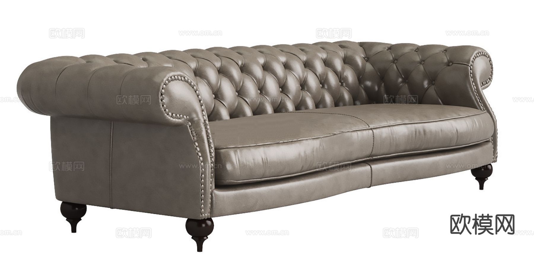 双人沙发 皮革沙发su模型下载（渲染图2）