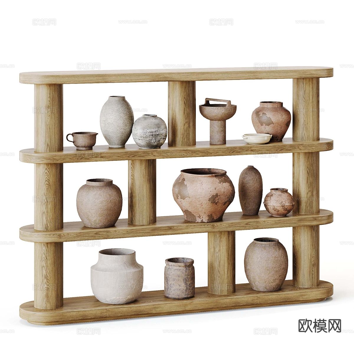 侘寂陶罐 花瓶 器皿su模型下载（渲染图2）