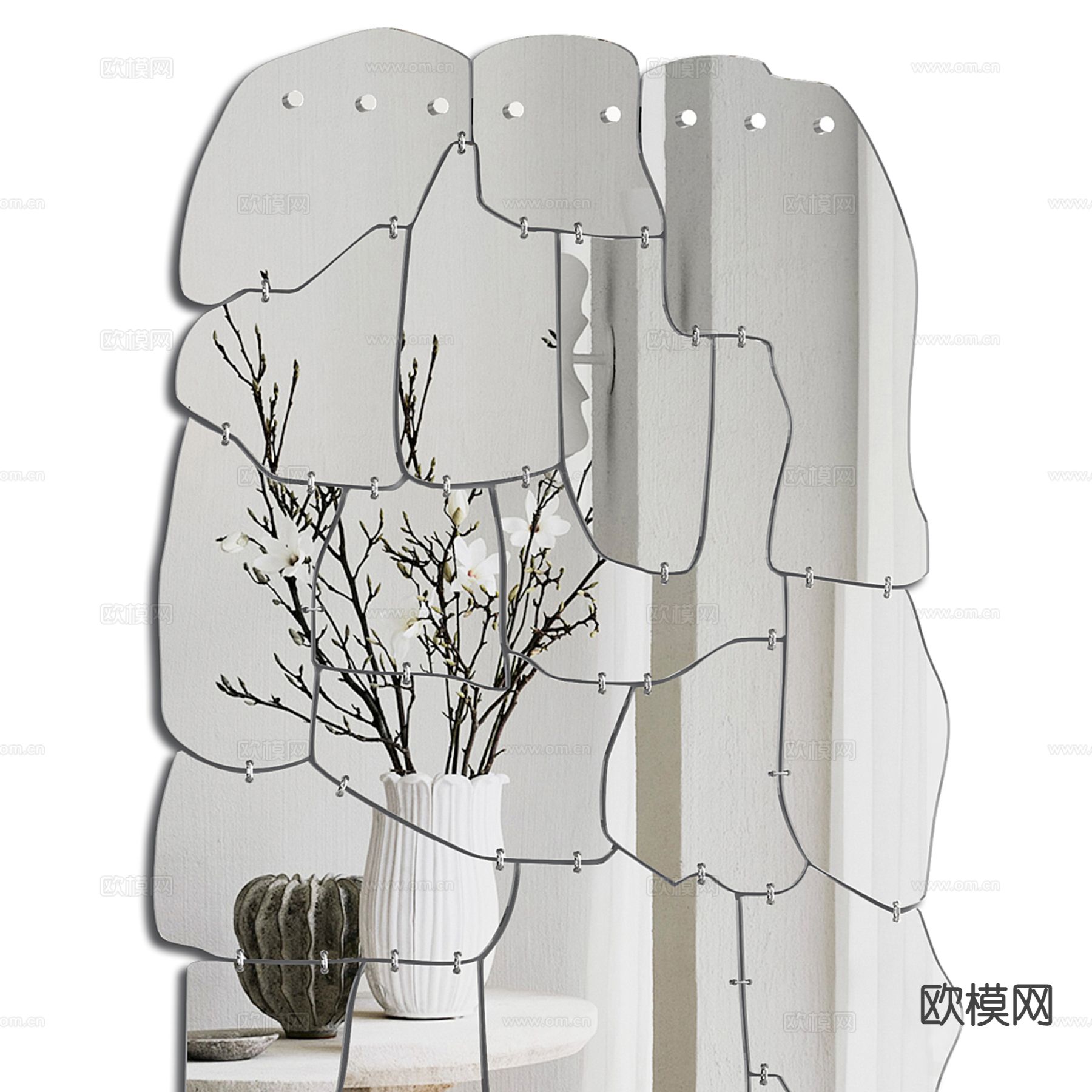 现代装饰镜子 异形镜子su模型下载（渲染图3）