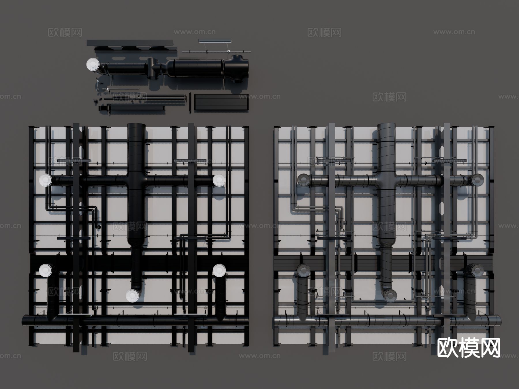 工业风吊顶 天花板3d模型下载