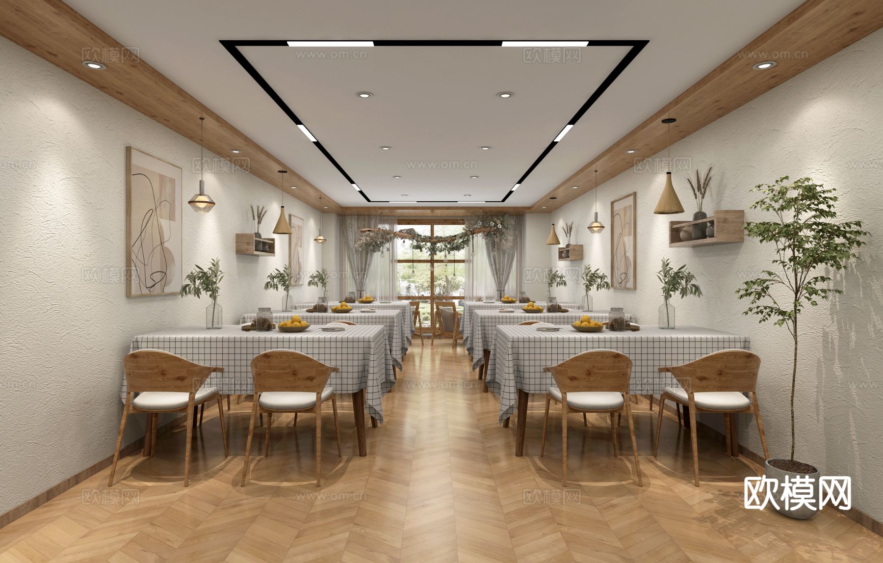 现代奶茶店 甜品店 面包店3d模型下载（渲染图2）