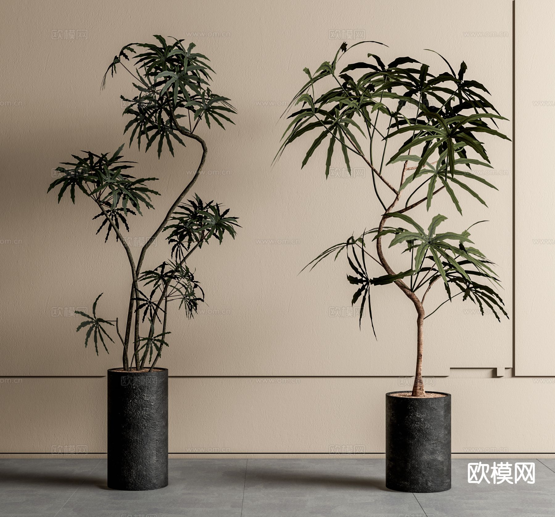 植物盆栽 室内盆栽su模型