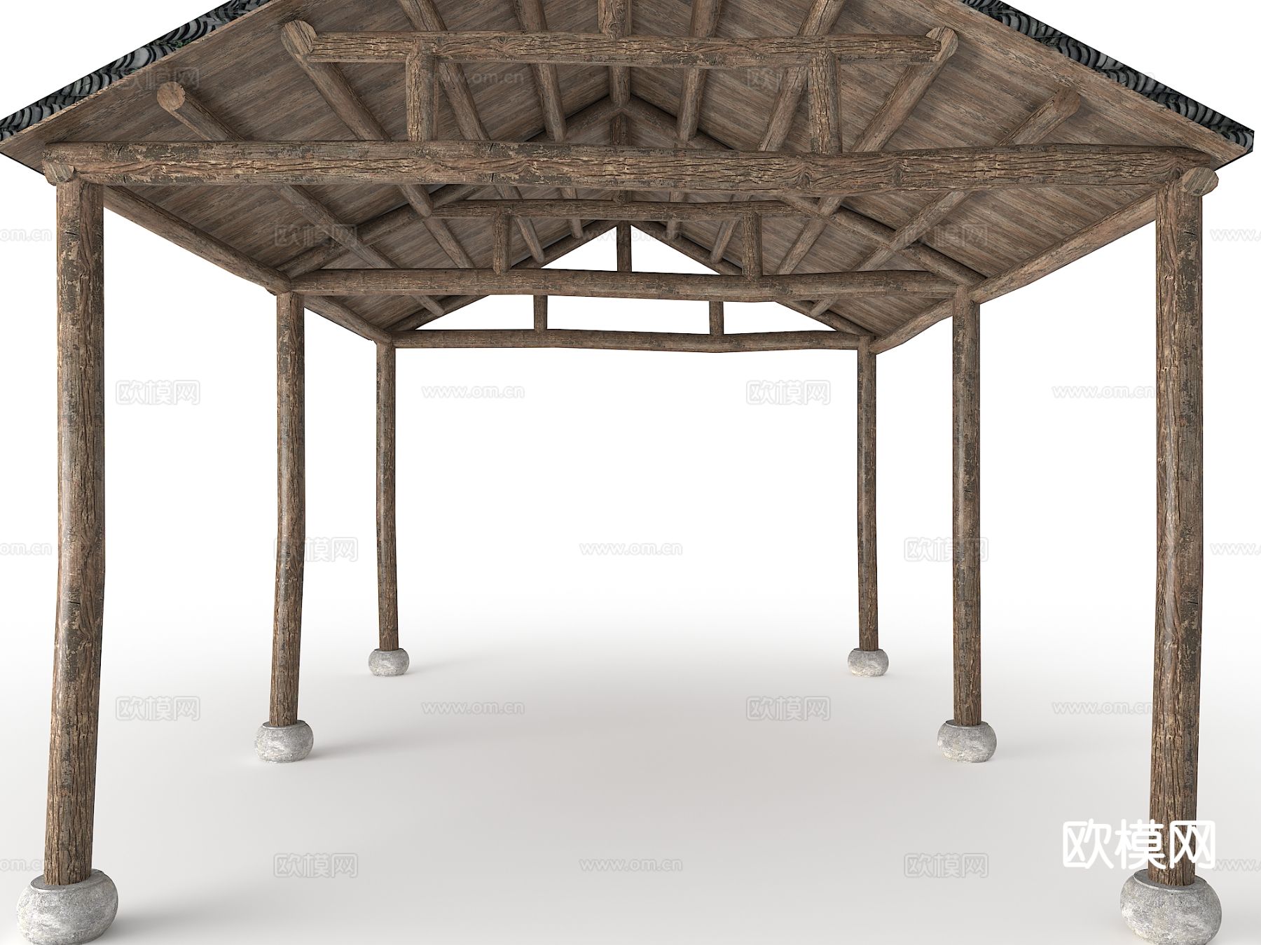 中式亭子 凉亭 廊架3d模型下载