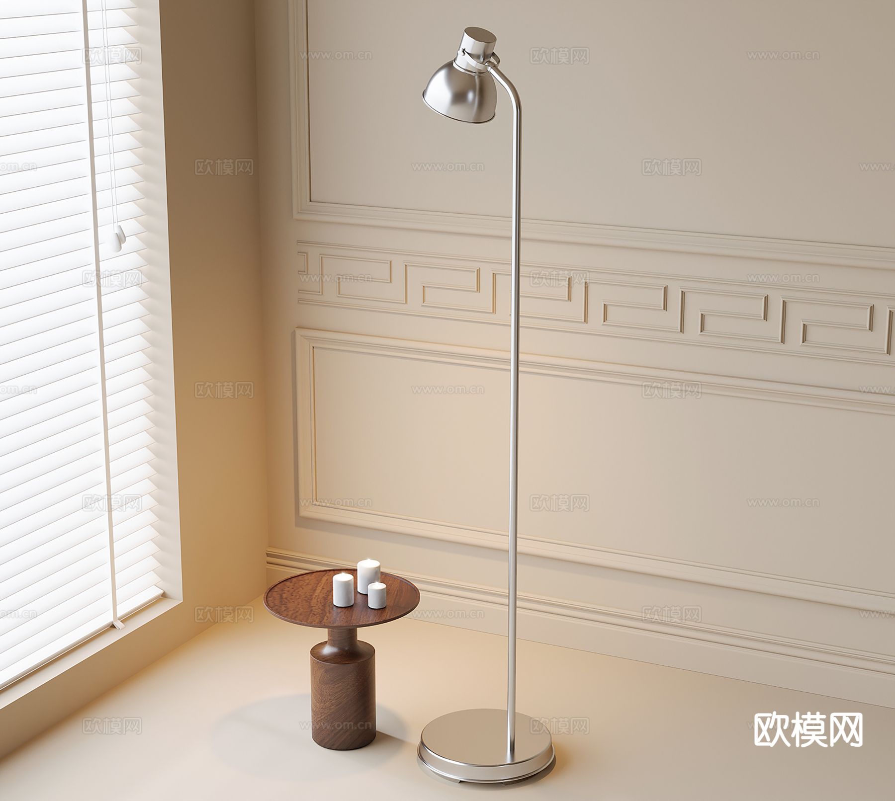 轻奢落地灯su模型下载（渲染图2）