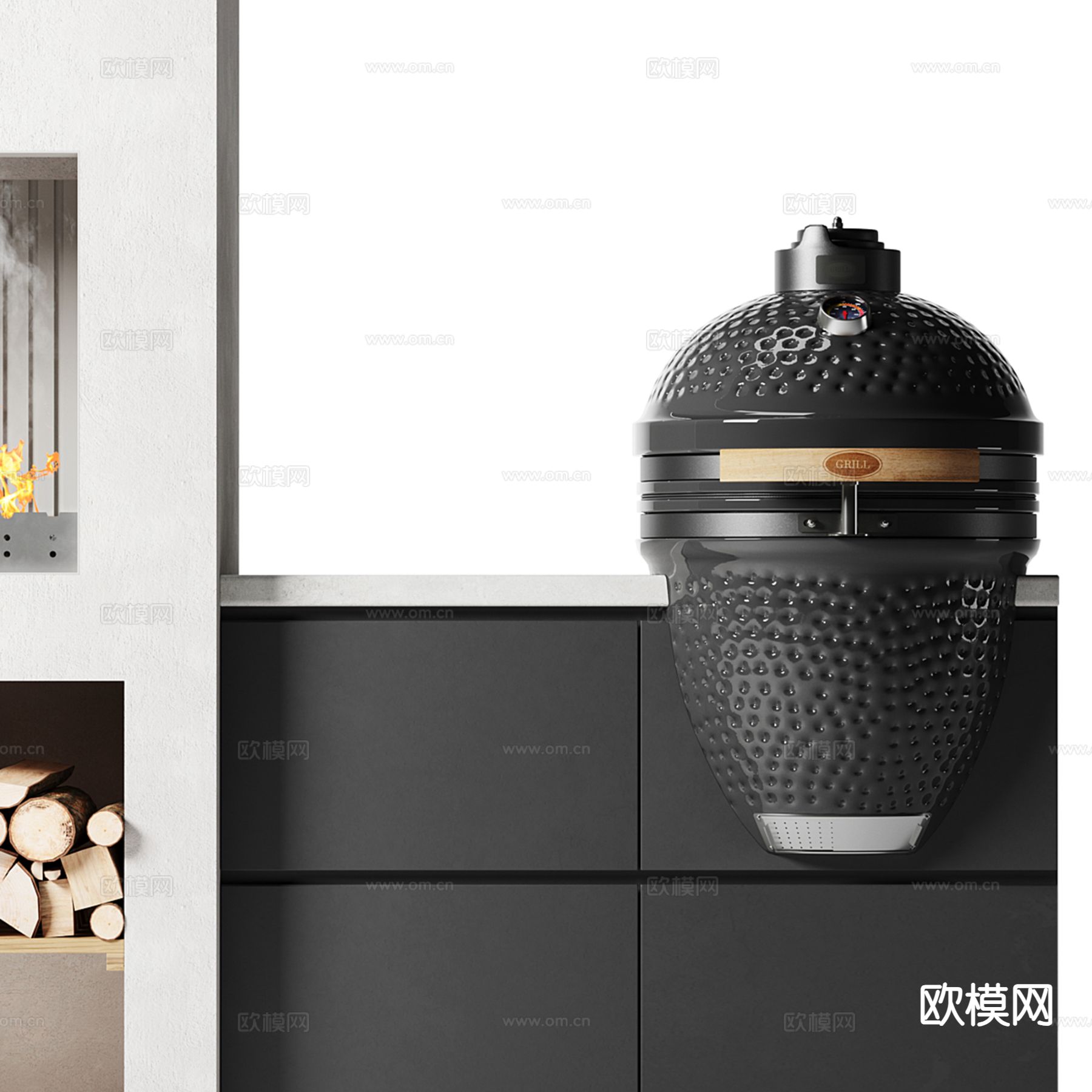 户外壁炉 烧烤架 BBQsu模型下载（渲染图2）