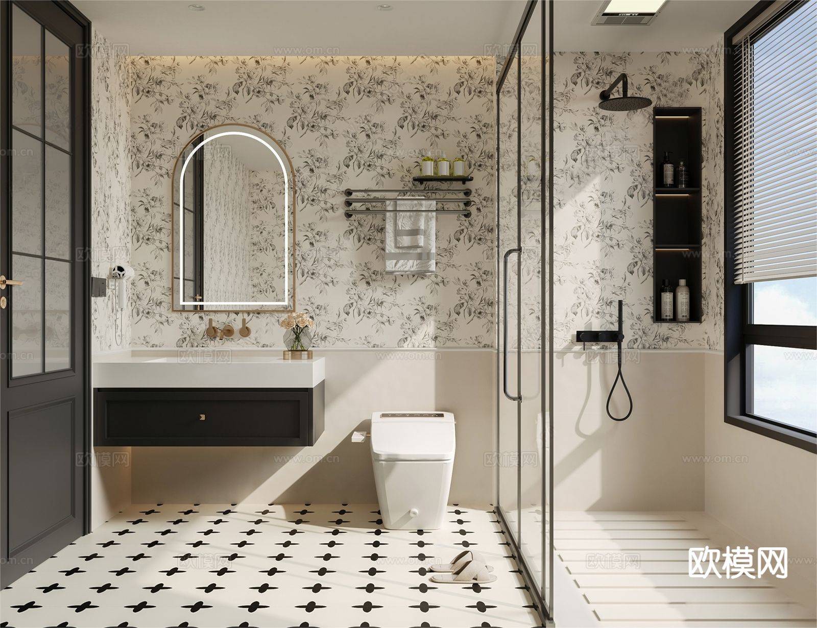 美式卫生间 洗手间3d模型下载