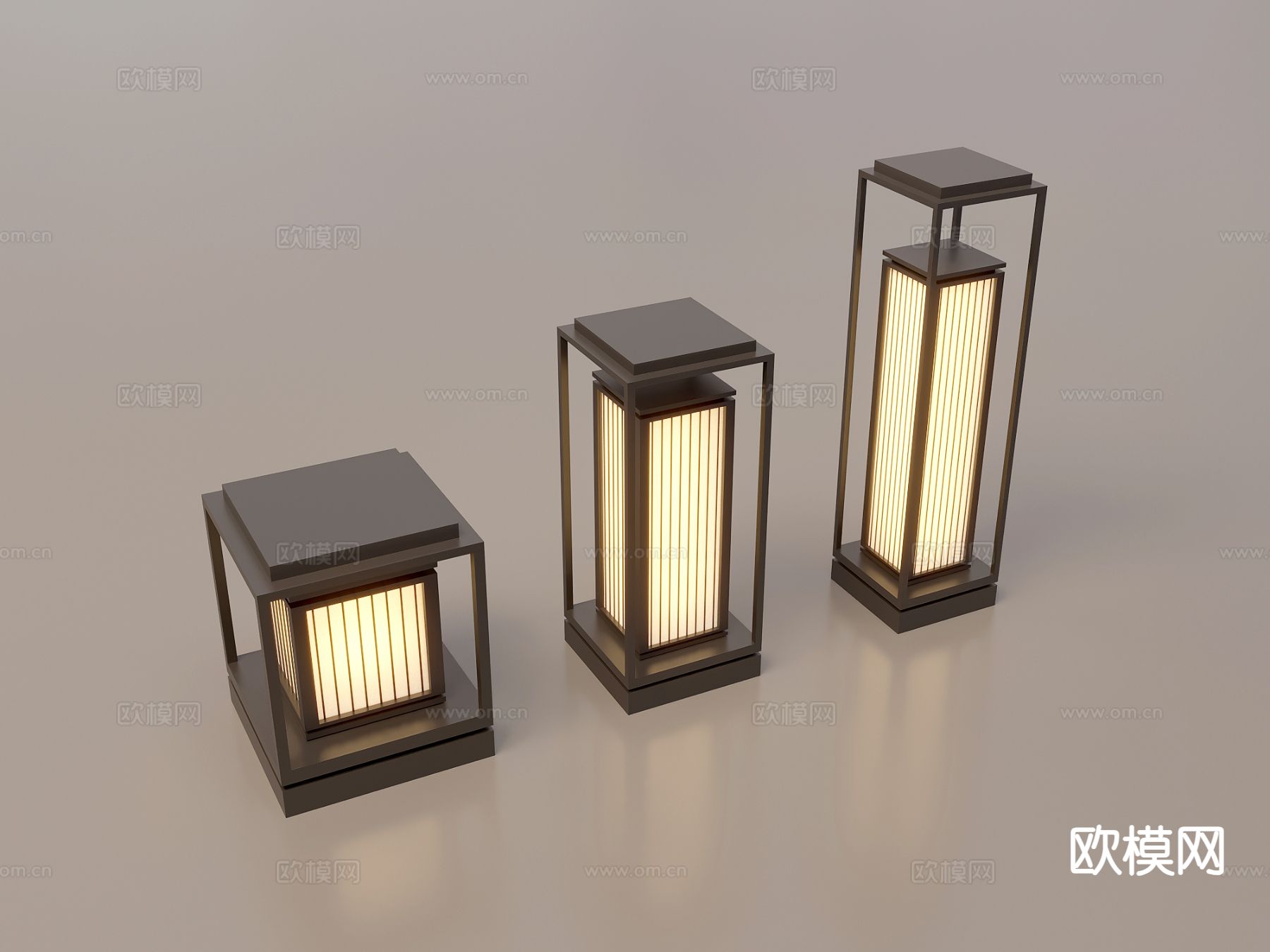 景观灯 草坪灯 庭院灯 户外灯su模型下载（渲染图2）