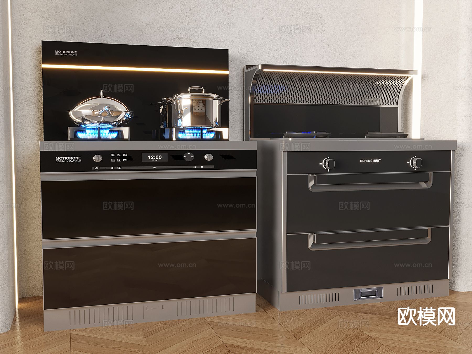 集成灶 燃气灶 厨具3d模型下载