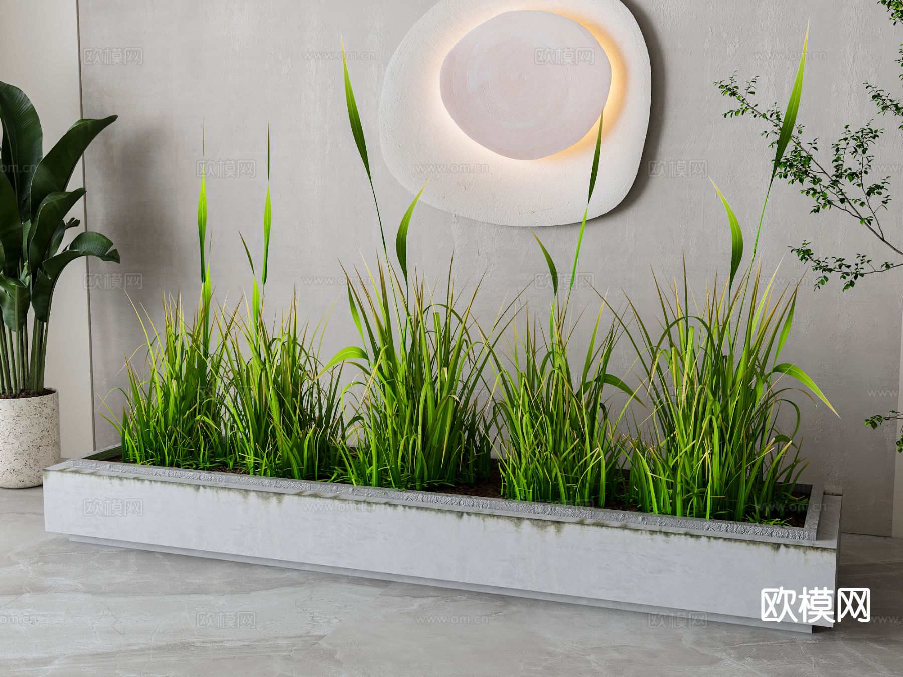 植物花箱 花坛 花槽 植物堆su模型下载（渲染图2）