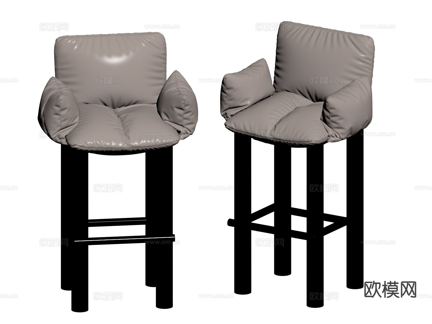 现代吧椅 高脚凳 吧凳su模型下载（渲染图1）