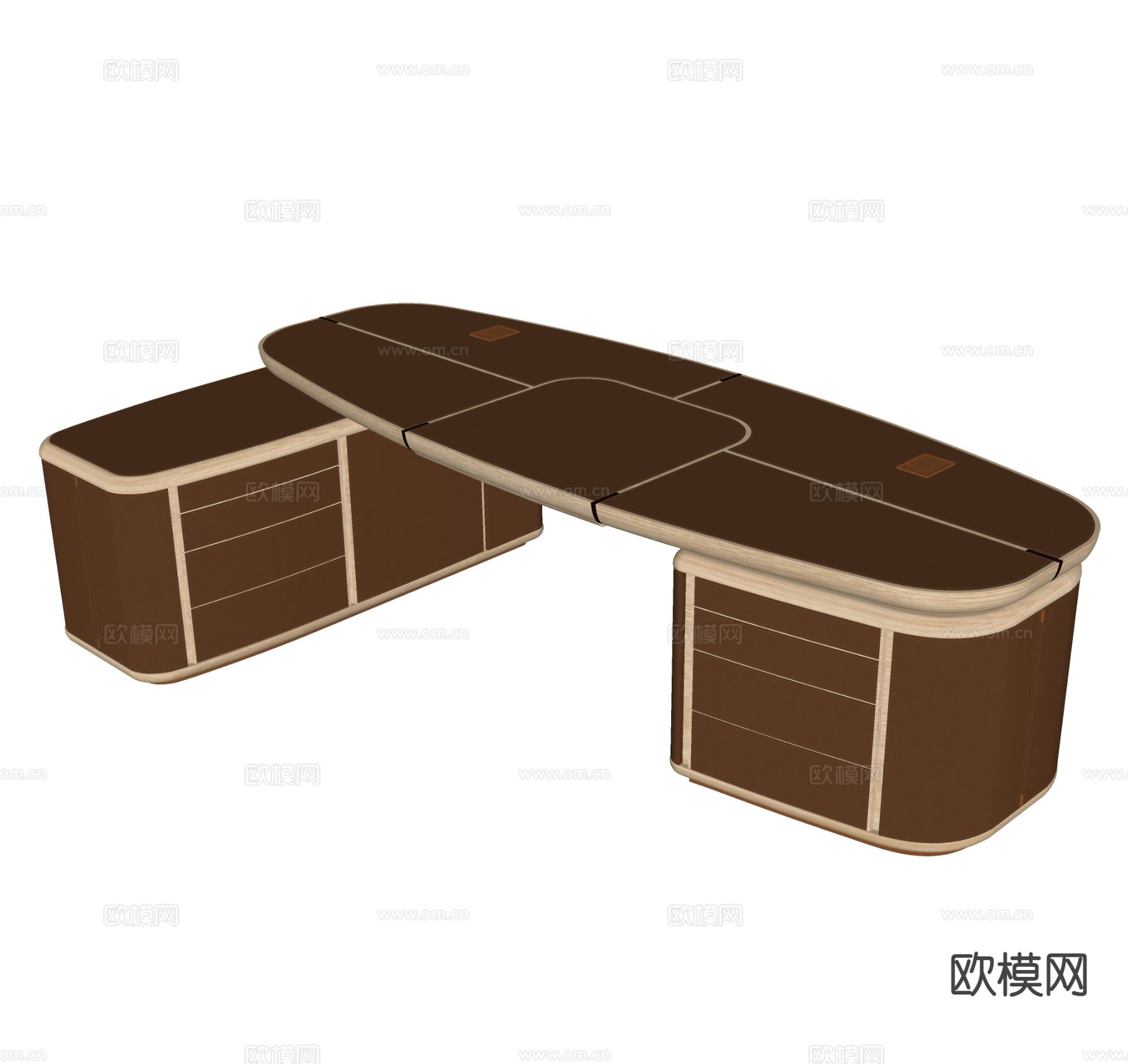 意式办公桌 老板桌 大班台su模型下载（渲染图1）