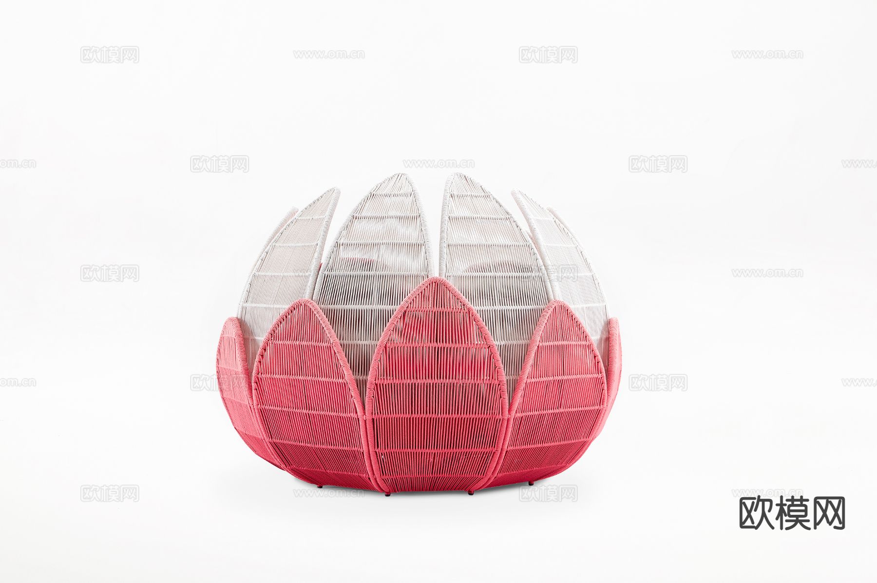 圆床 花瓣圆床 户外床 编绳床3d模型下载