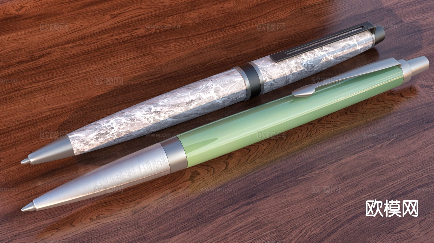 办公用品 圆珠笔 签字笔su模型下载（渲染图2）