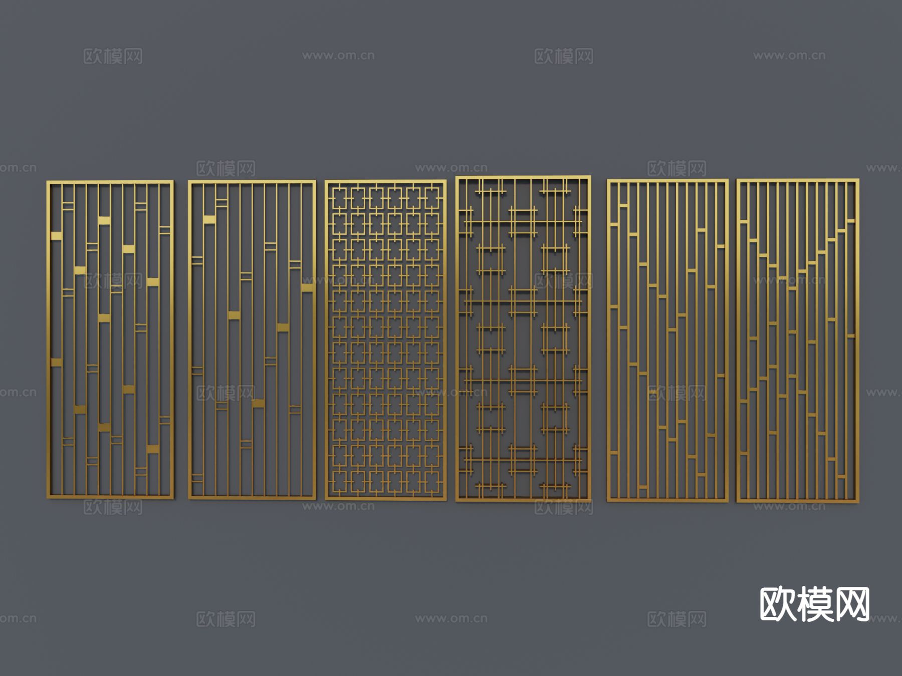 轻奢隔断 镂空隔断3d模型下载