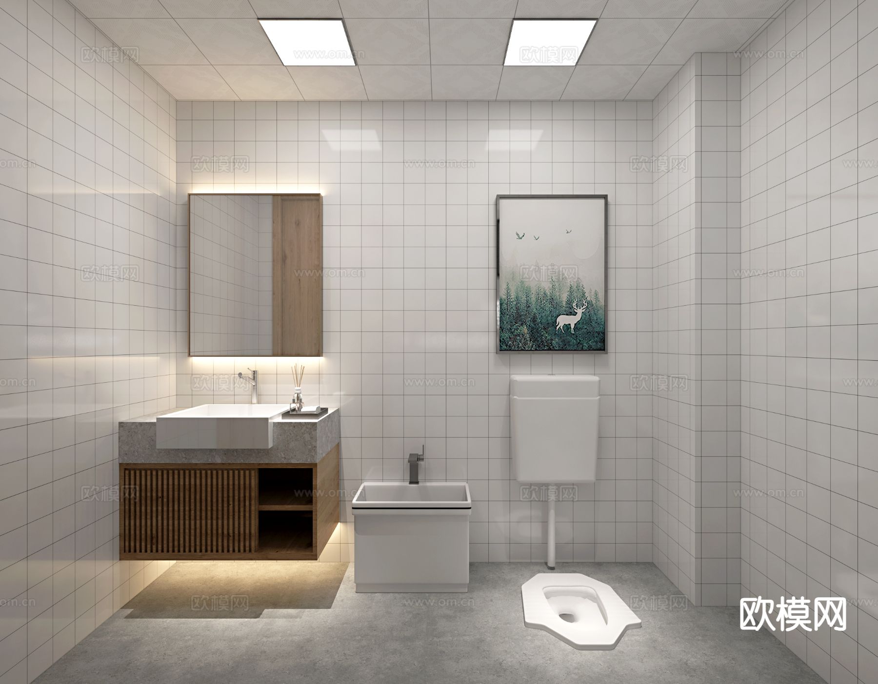 现代奶茶店 甜品店 面包店3d模型下载（渲染图3）