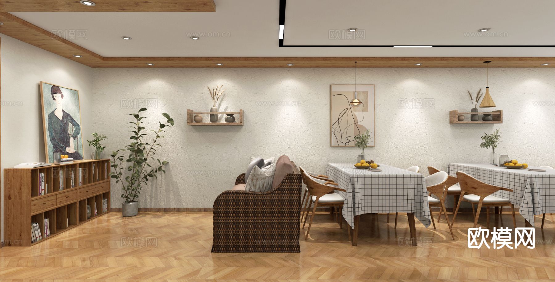 现代奶茶店 甜品店 面包店3d模型下载（渲染图4）