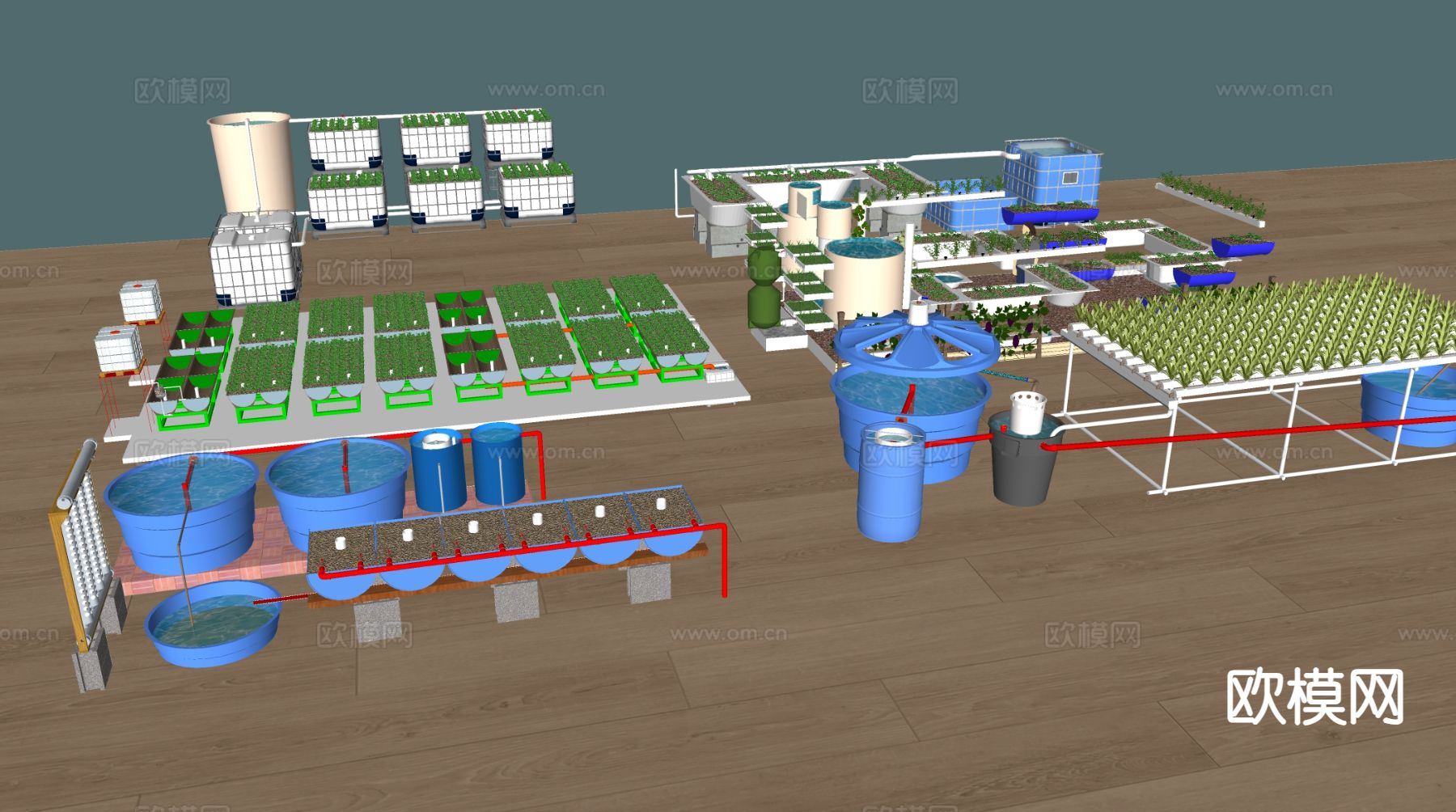 工业设备 灌溉设备 菜园菜地su模型下载（渲染图1）