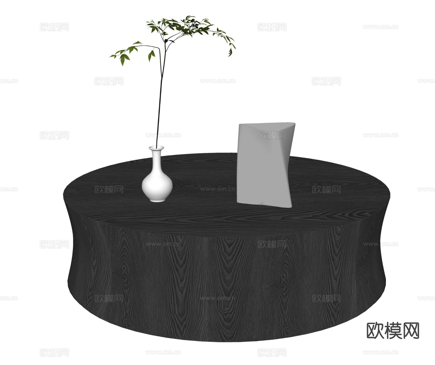 圆形茶几 实木茶几su模型