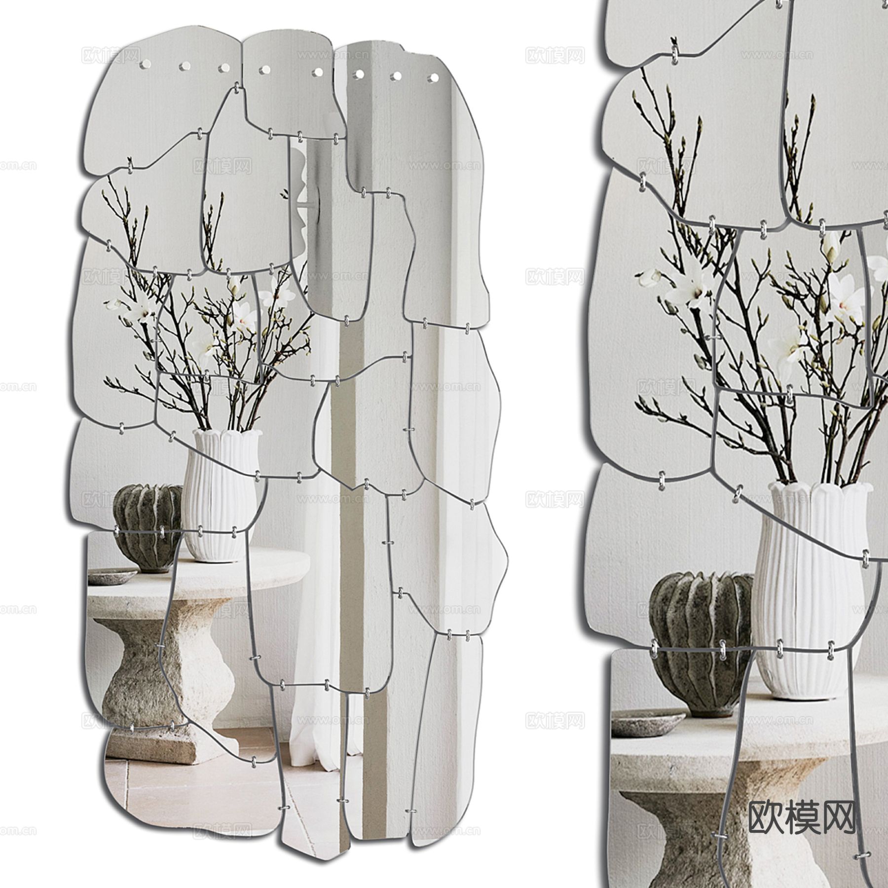 现代装饰镜子 异形镜子su模型下载（渲染图2）