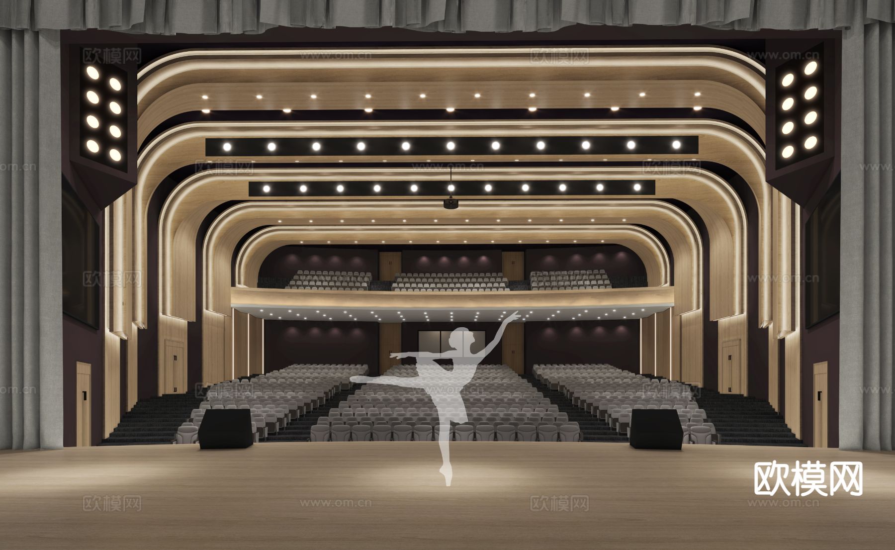 现代演播厅 阶梯教室 演艺厅3d模型下载