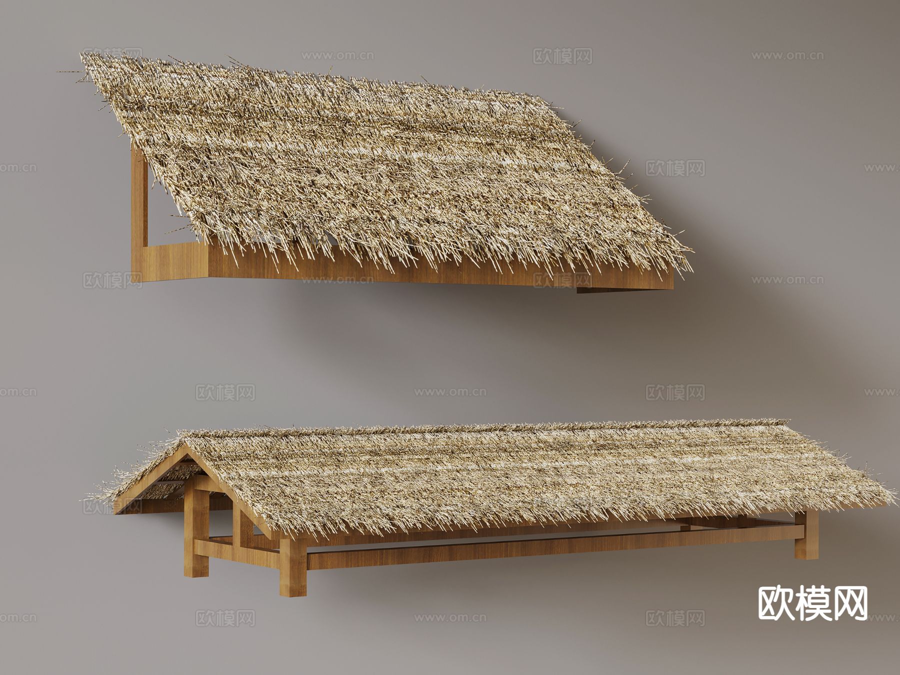茅草棚 屋檐 屋顶 屋脊su模型下载（渲染图2）