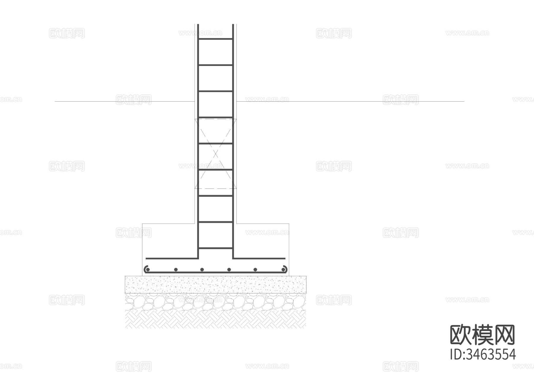 6套组合景墙详图cad大样图下载（渲染图4）