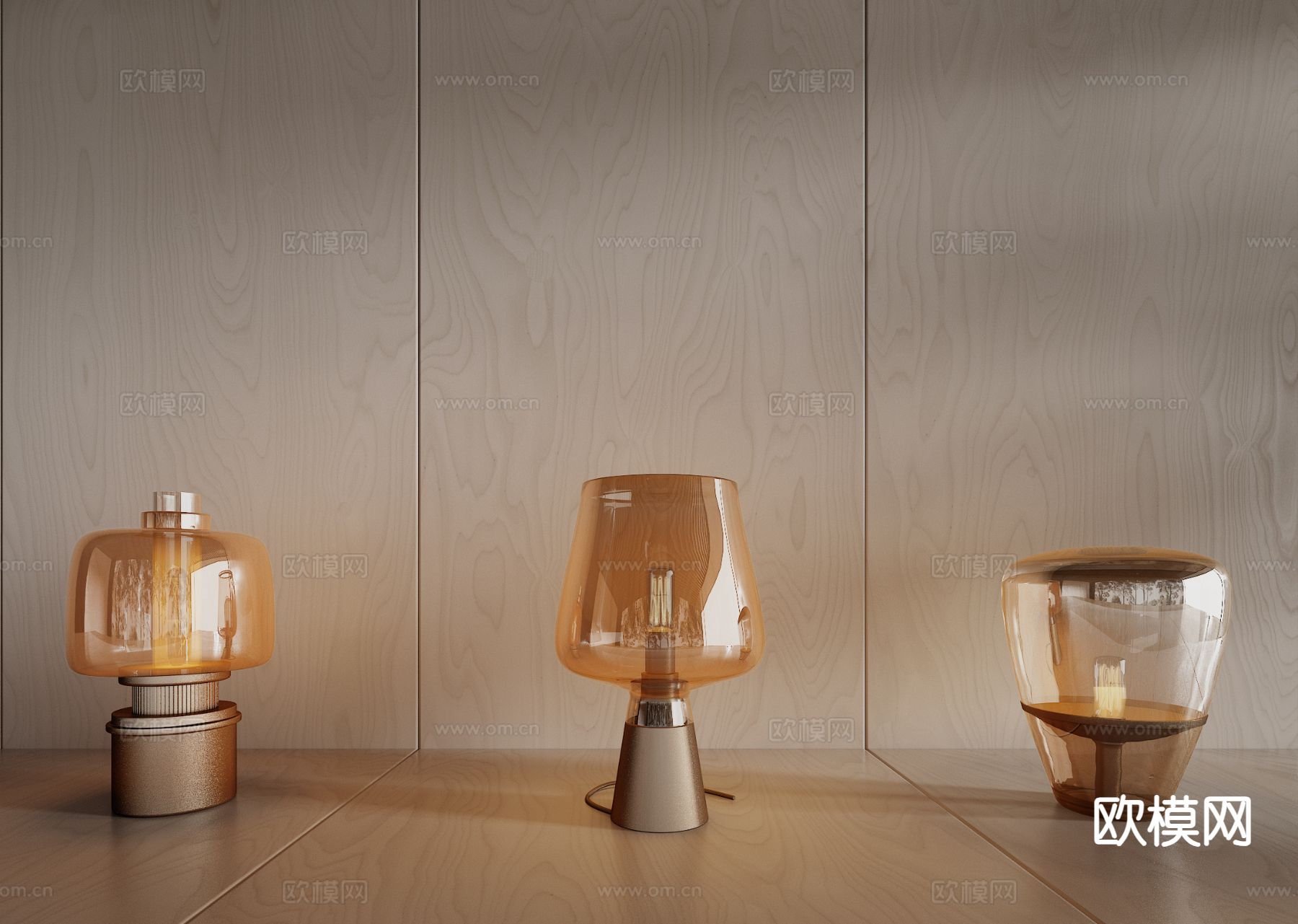 现代台灯 金属台灯3d模型下载