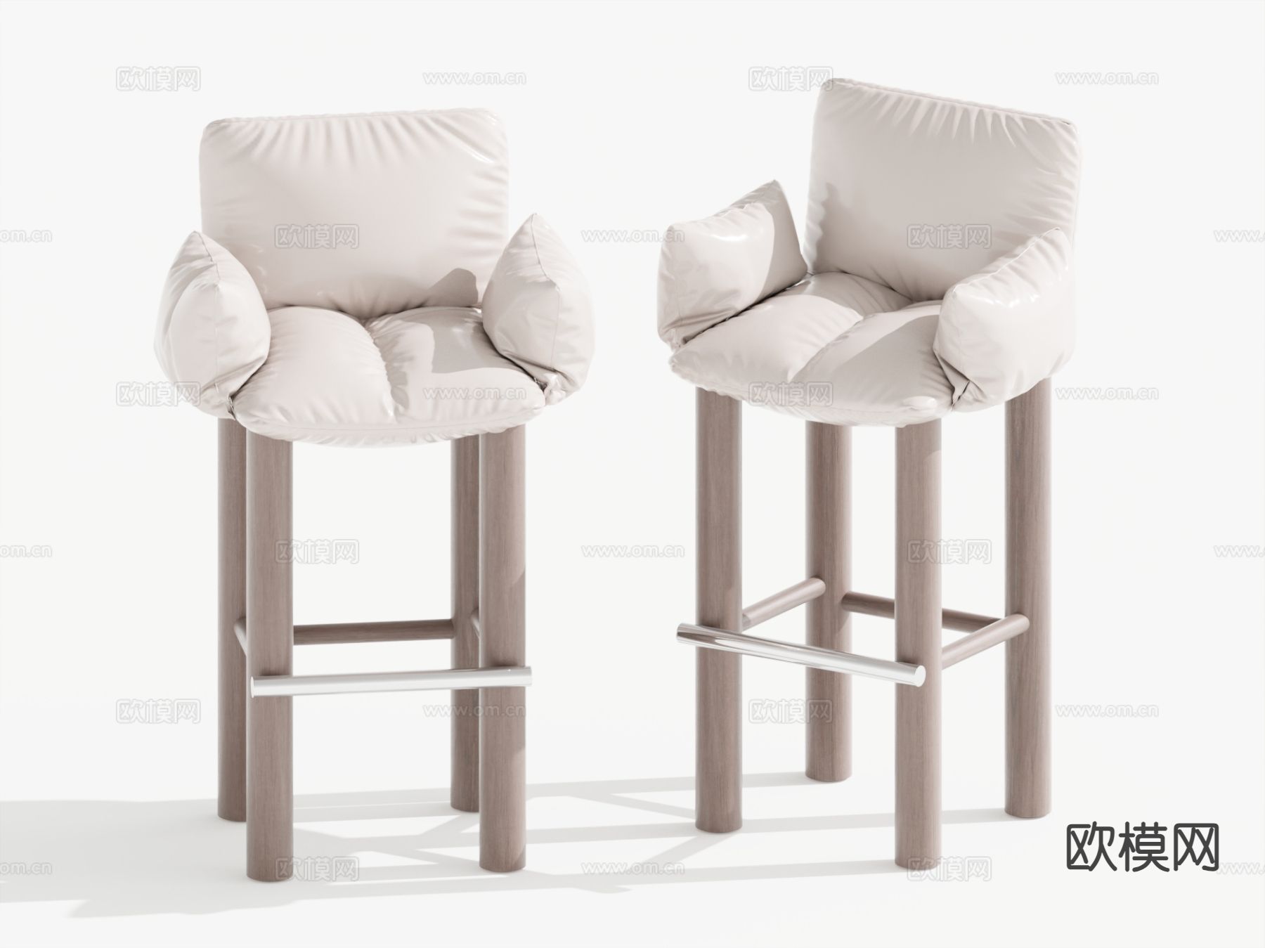 现代吧椅 高脚凳 吧凳su模型下载（渲染图2）
