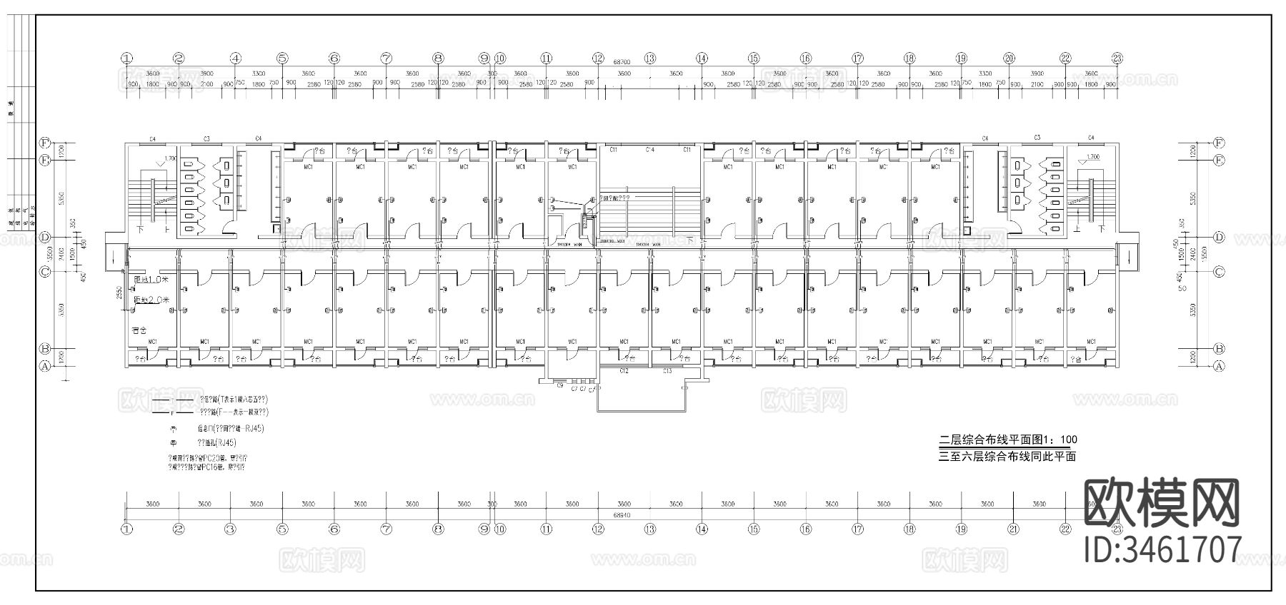 某地区学校六层宿舍楼电气详图cad施工图下载（渲染图10）