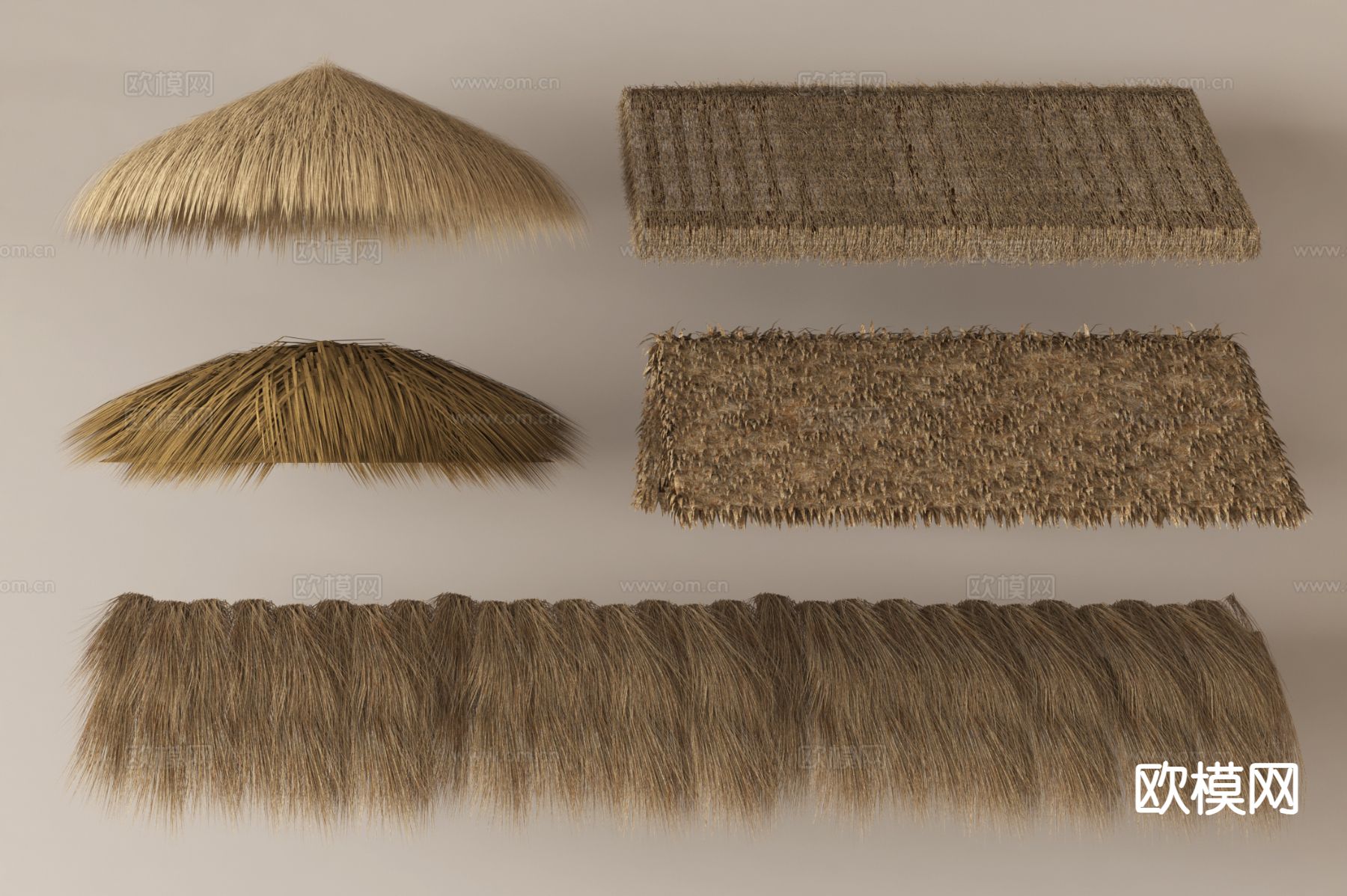 中式茅草棚 茅草亭3d模型下载