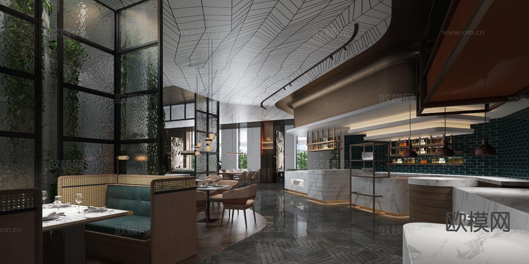 酒店餐厅 全日制餐厅3d模型下载