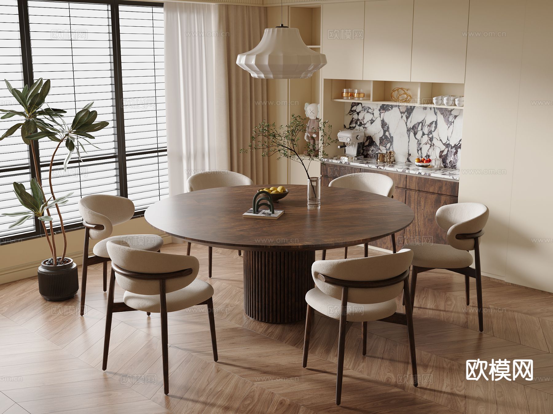 侘寂餐厅su模型